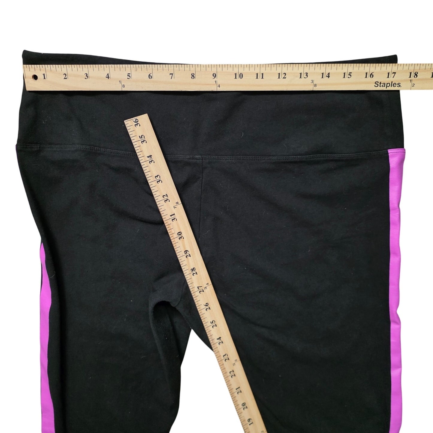 Victoria’s Secret Pink Active High Waist Leggings Women’s XXL Black Purple Palm