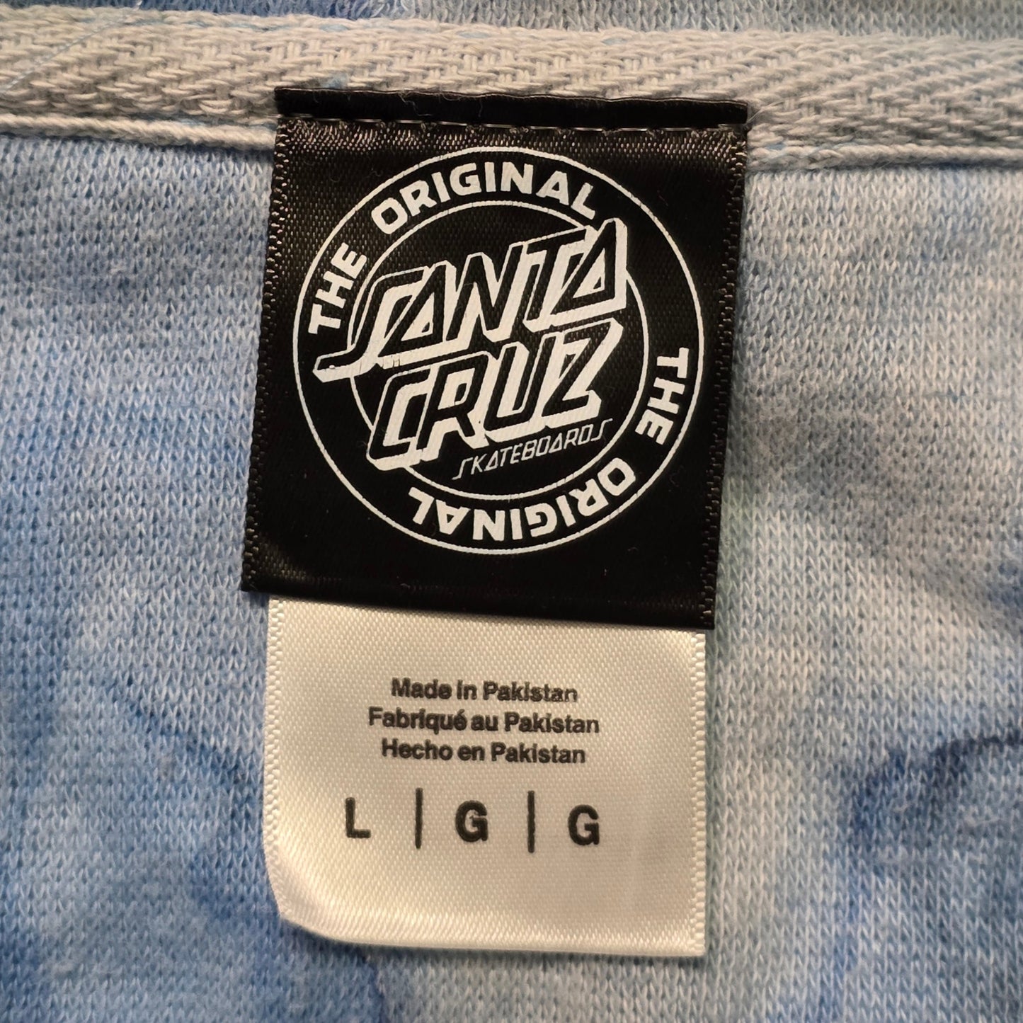 Santa Cruz Classic Dot Tie Dye Jacket Men L Blue Lagoon Full Zip