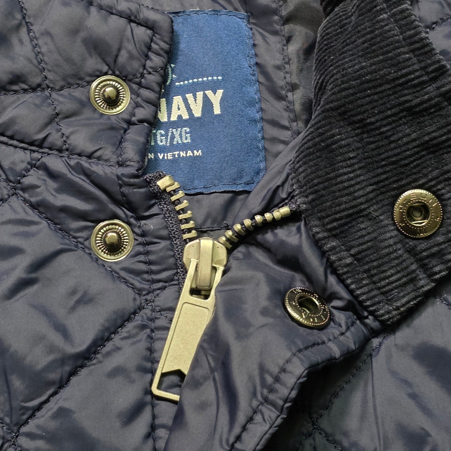 Old Navy Quilted Nylon Jacket Men XL Ink Blue