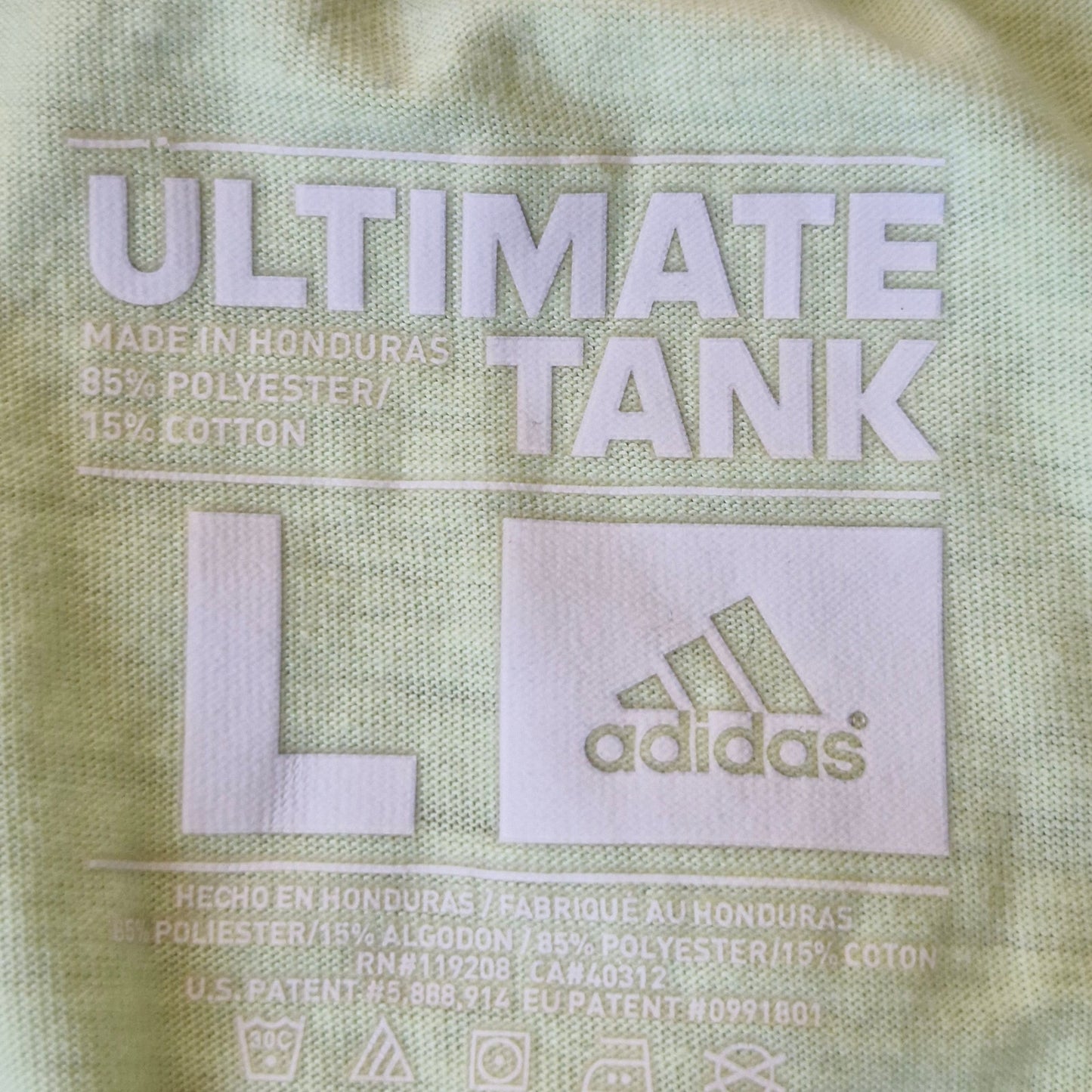 Adidas Ultimate Tank Top Women’s L Yellow Blue Racerback Climalite Activewear