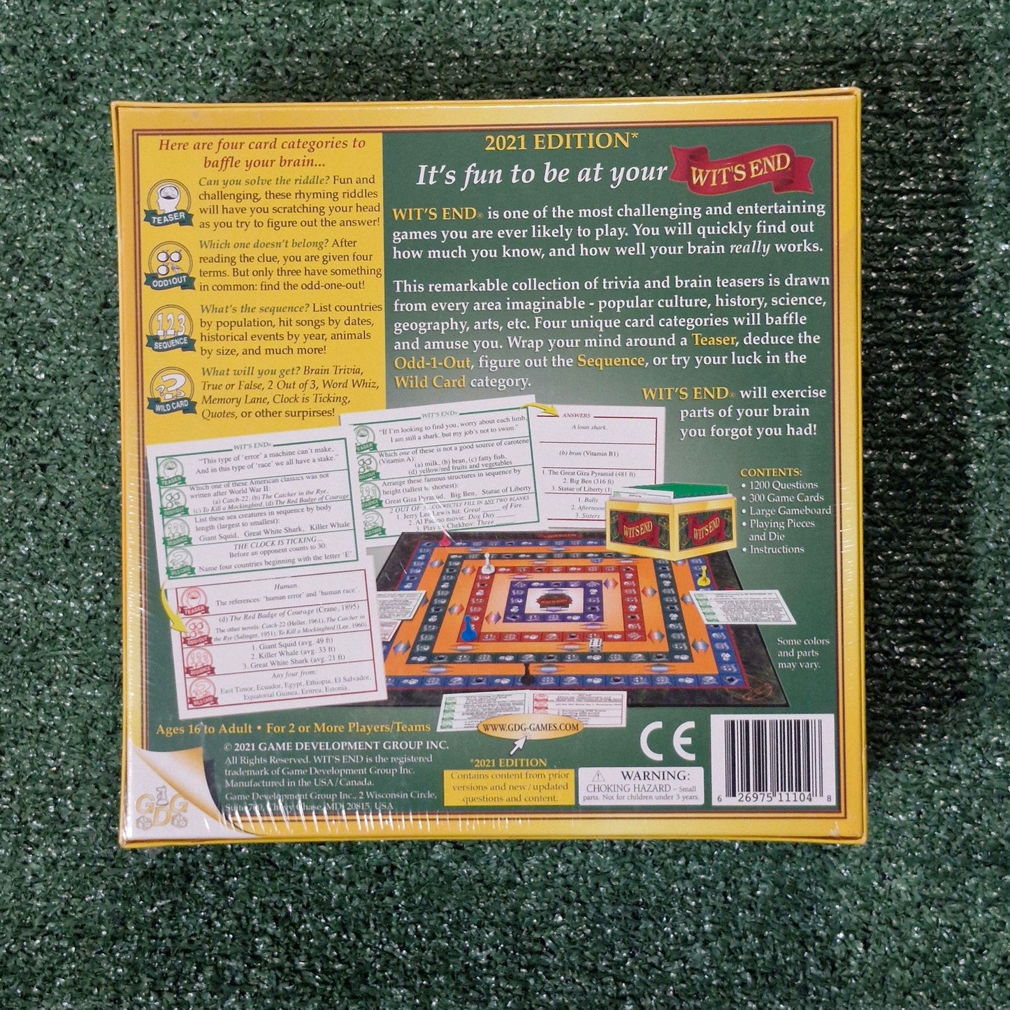 Wit's End Board Game Gold Seal Edition Mind Challenge New Sealed