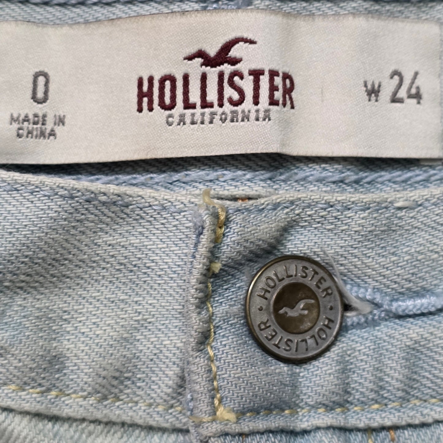 Hollister Cut Off Shorts Women 0/24 Olive Distressed Denim