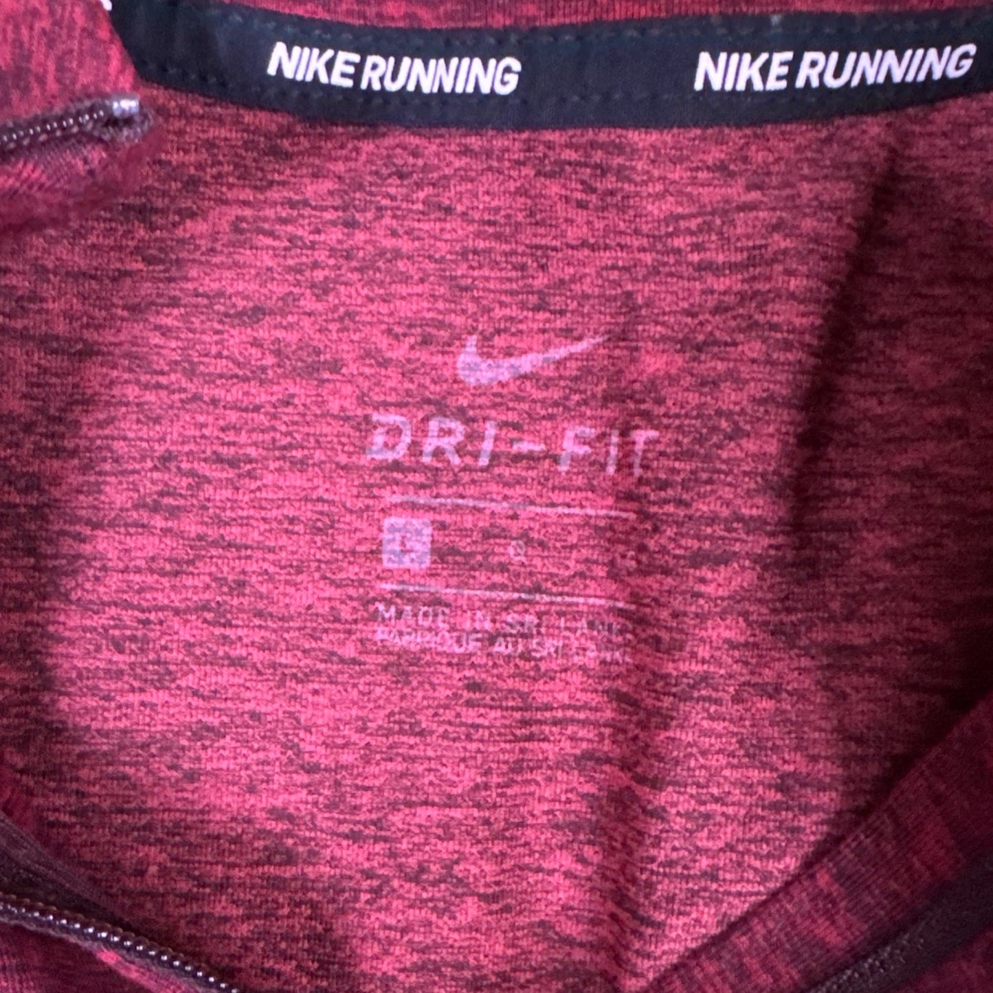 Nike Dri-FIT Running 1/4 Zip Long Sleeve Shirt Men’s L Red Reflective