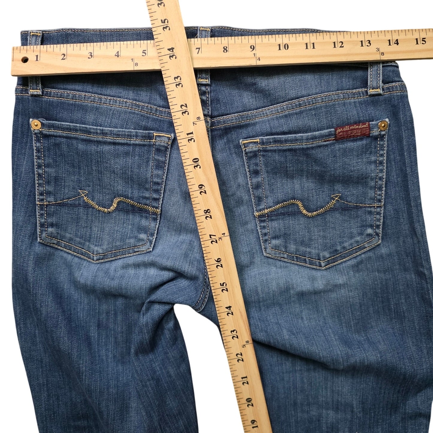 7 For All Mankind Cropped Gwenevere Jeans Women’s 27 Blue Denim Skinny