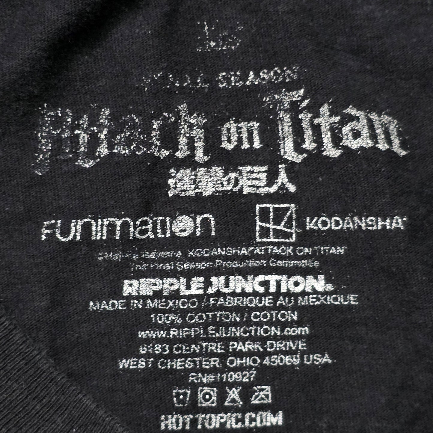 Attack On Titan Final Season Eren Titan T-Shirt Men’s 2XL Black Anime Graphic