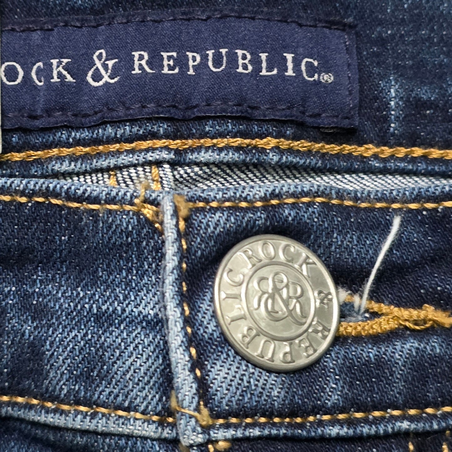 Rock & Republic Kaia Jeans Women’s 6 Blue Dark Wash Straight Stretch NWT