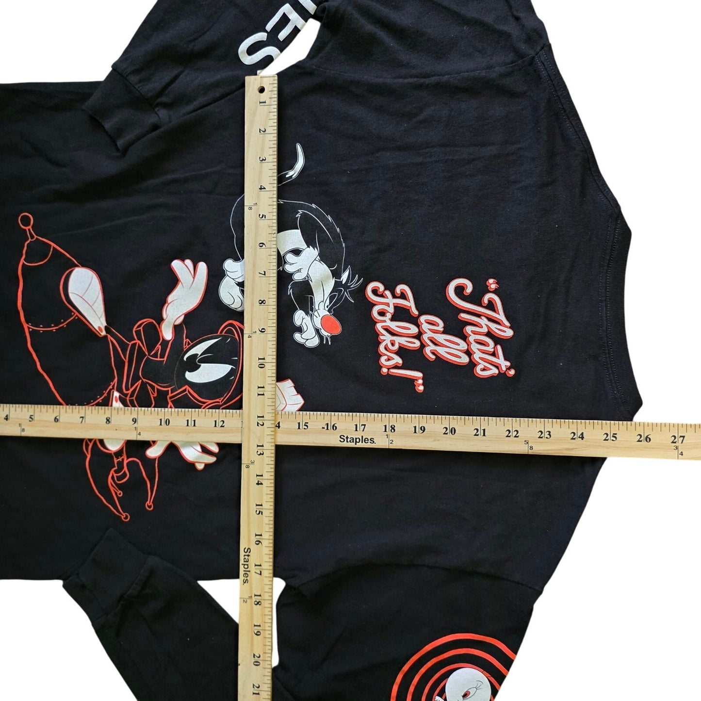 Looney Tunes Long Sleeve T-Shirt Men’s M Black Bugs Sylvester Taz