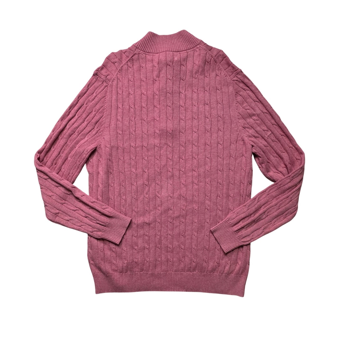 Club Room Quarter-Zip Sweater Men XXL Red Cotton Cable Knit