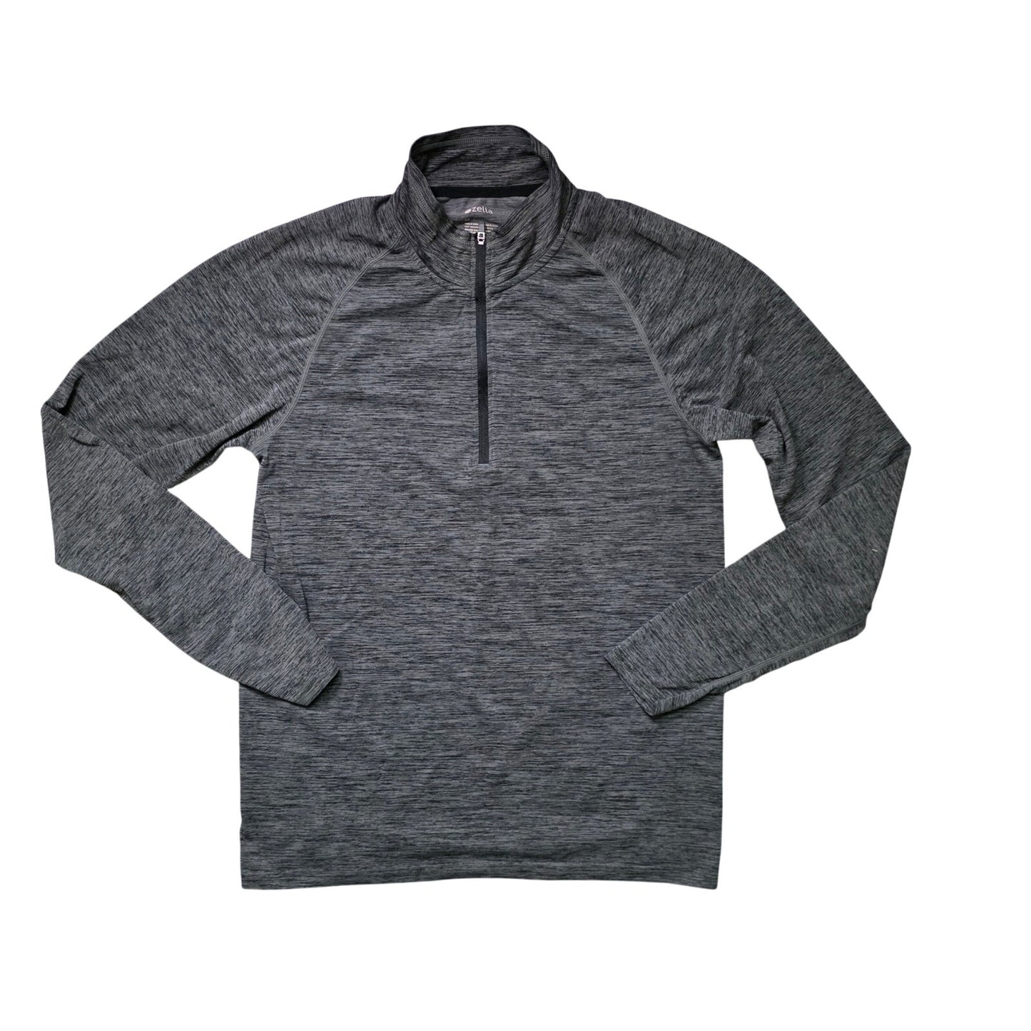 Zella Seamless Quarter Zip Pullover Men’s M Grey Obsidian Melange