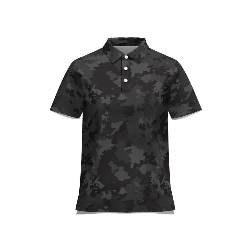 Black Camo Performance Golf Polo