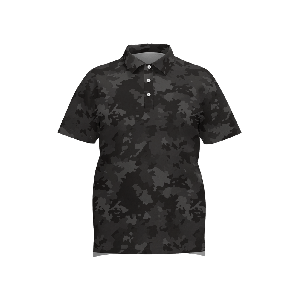Black Camo Performance Golf Polo