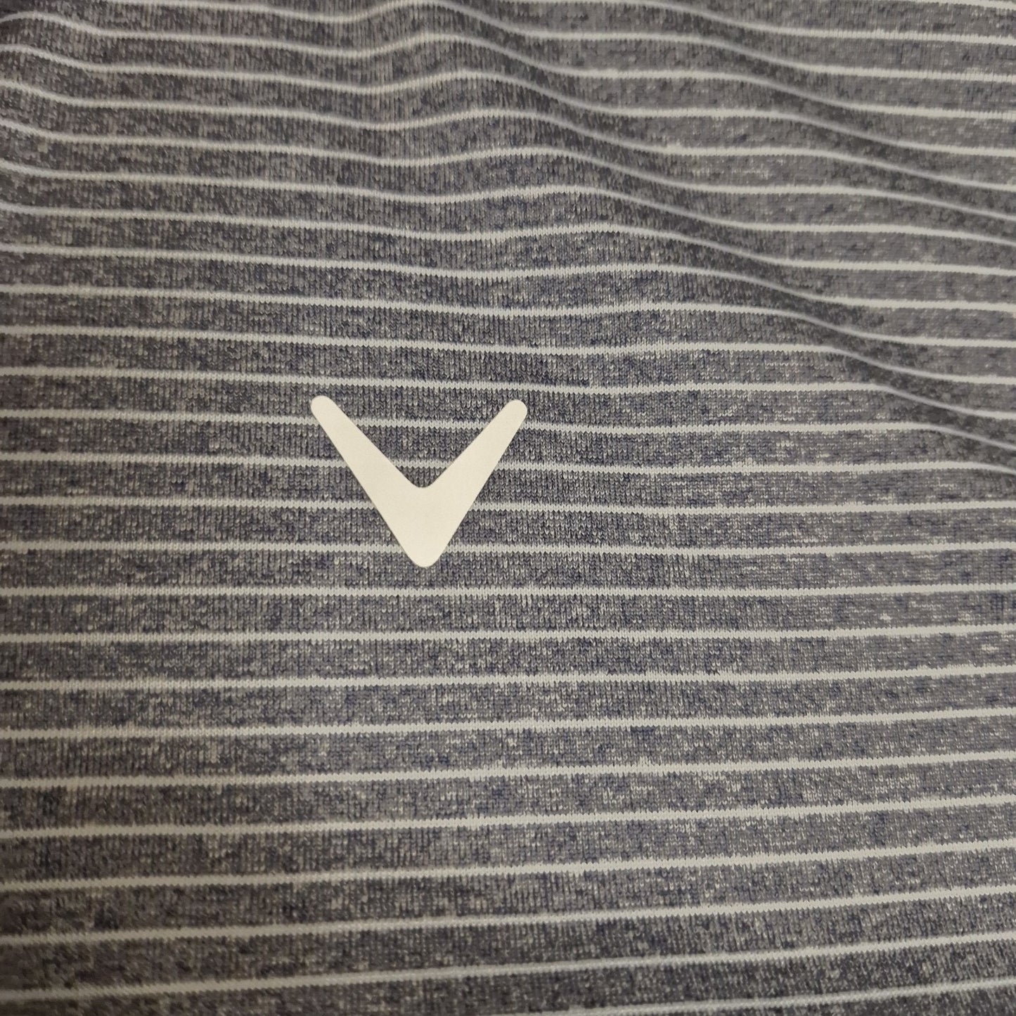 NWT Callaway Golf Polo Shirt Mens XL Navy Chambray Striped UPF Opti-Dri Stretch