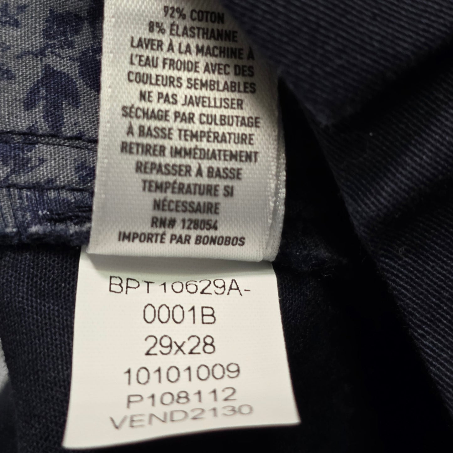 Bonobos Athletic Fit 4-Way Stretch Pants Men’s 29x28 Navy Blue