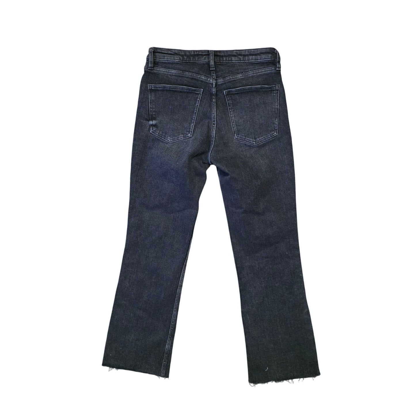 Zara Straight Leg Jeans Womens 4 Washed Black Denim
