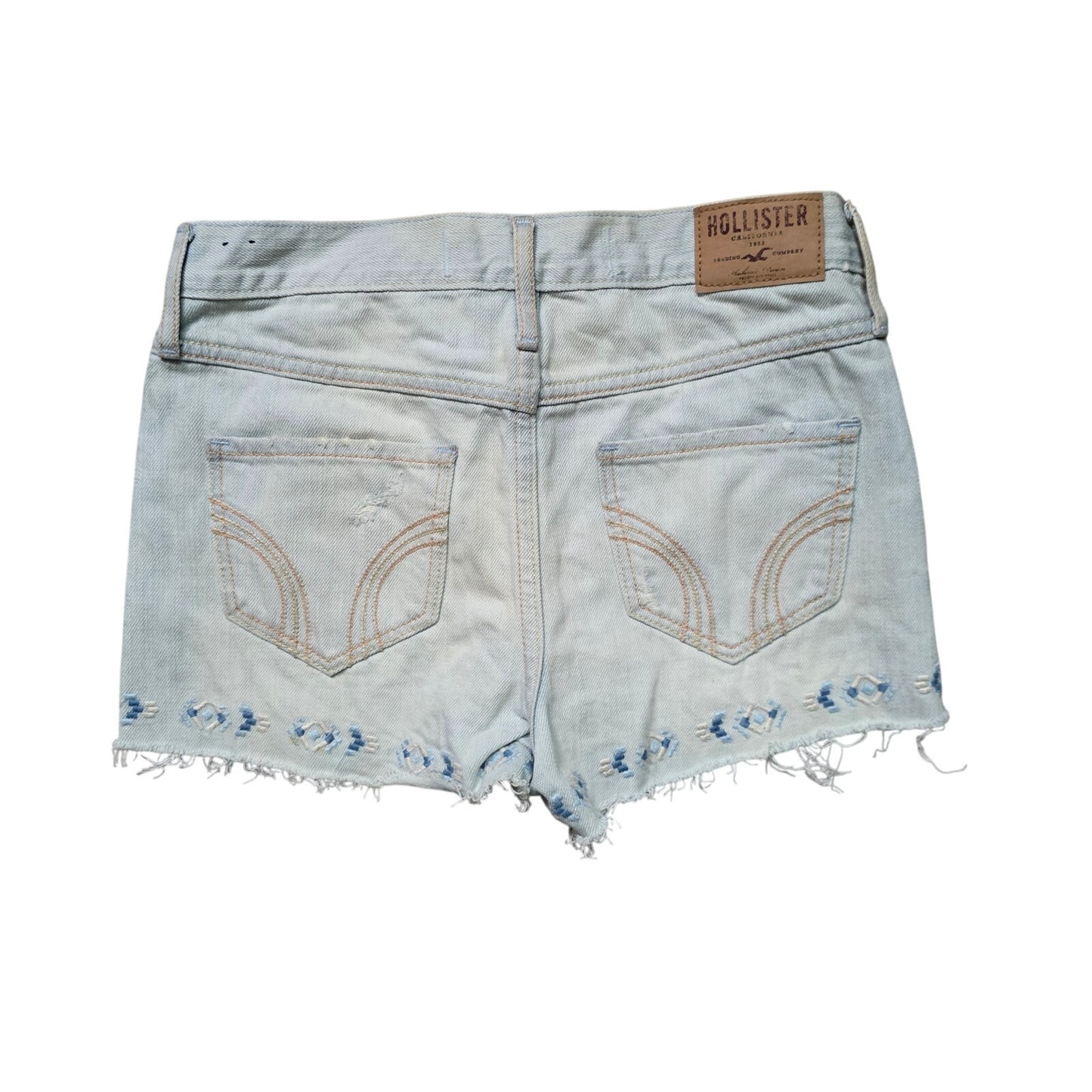 Hollister Cut Off Shorts Women 0/24 Olive Distressed Denim
