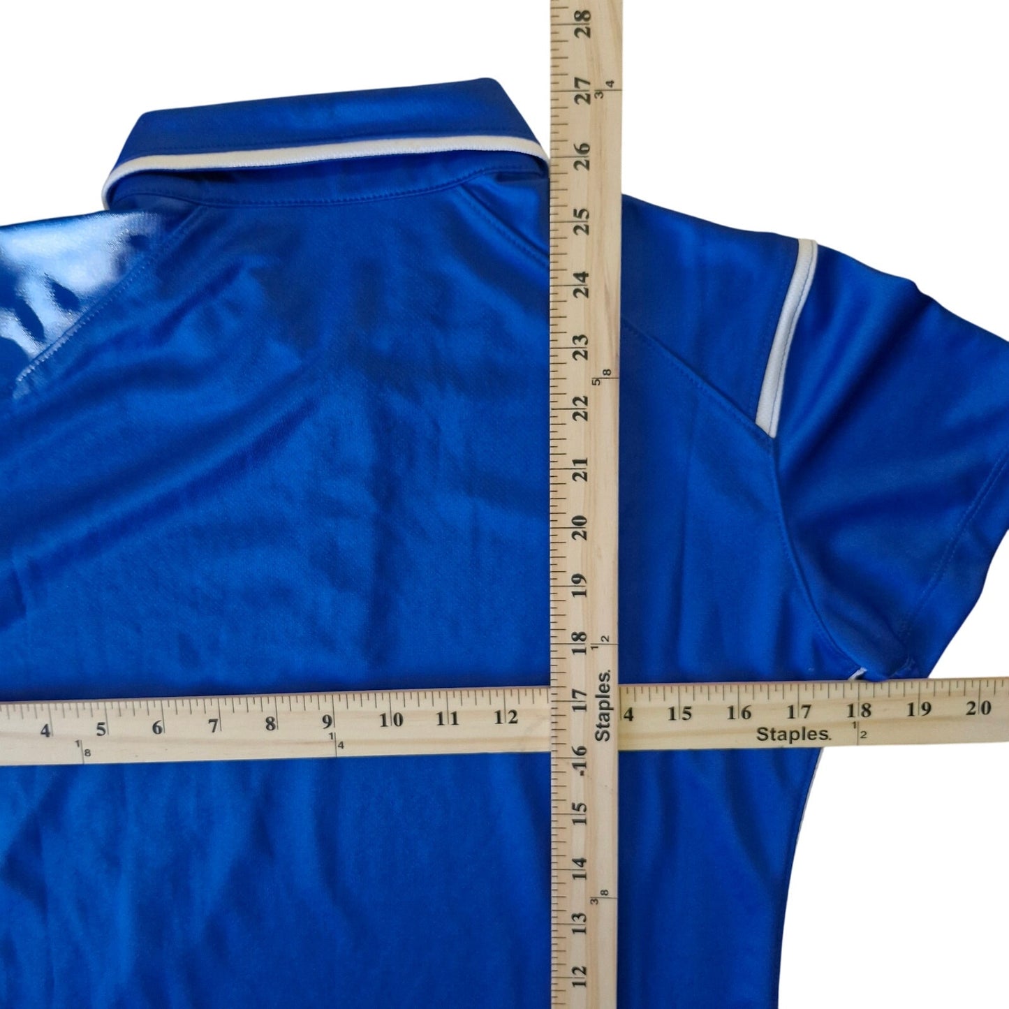 Nike Women's Dri-Fit Coaches Shirt Polo Sz Small Blue White