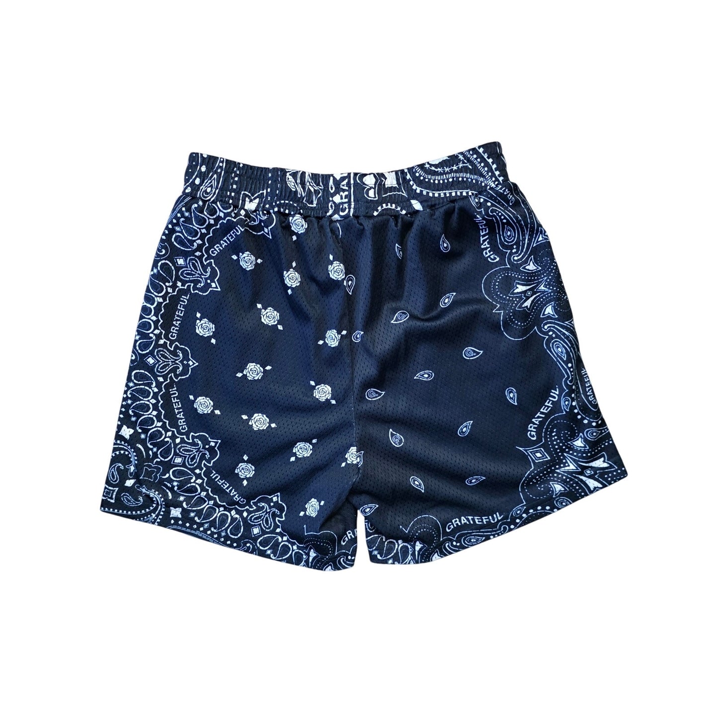 Grateful Apparel Mesh Shorts Men’s M Blue White Paisley bandana style