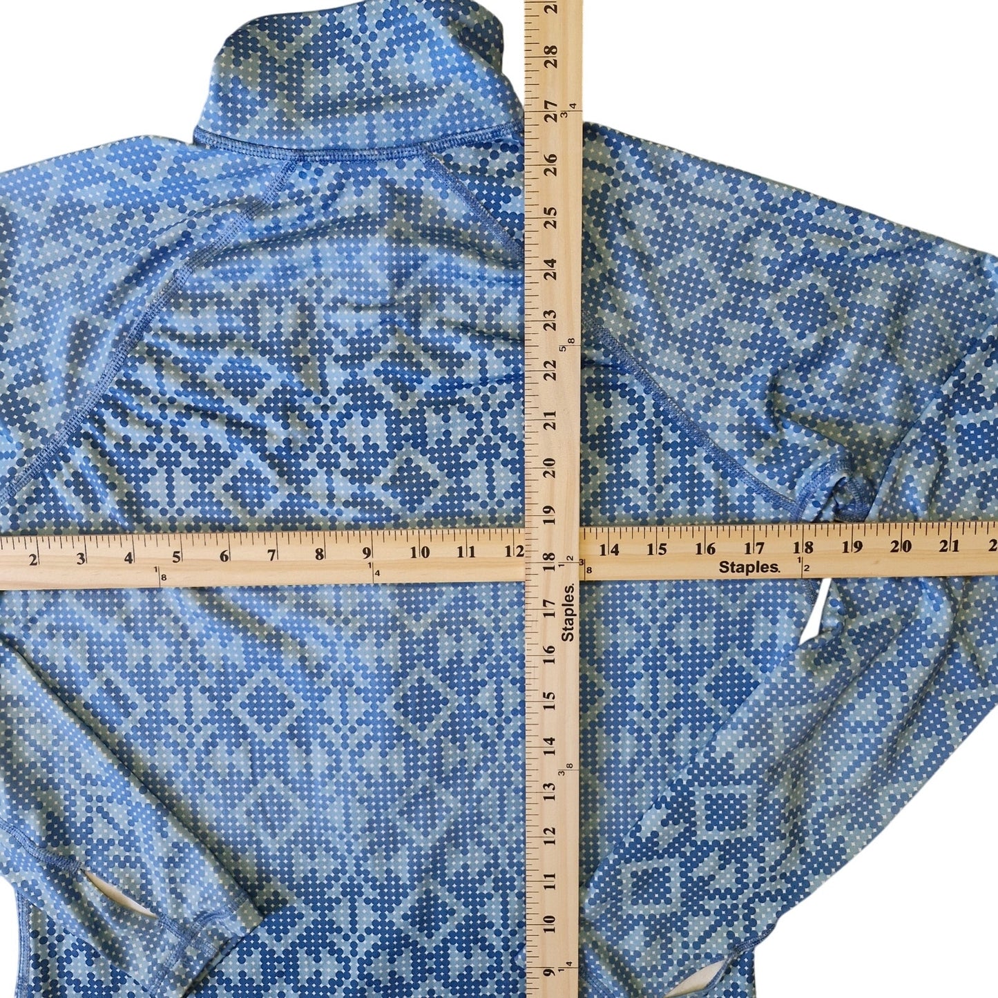 Nike Pro Golf Jacket Half Zip Blue Diamond Print Womens Large