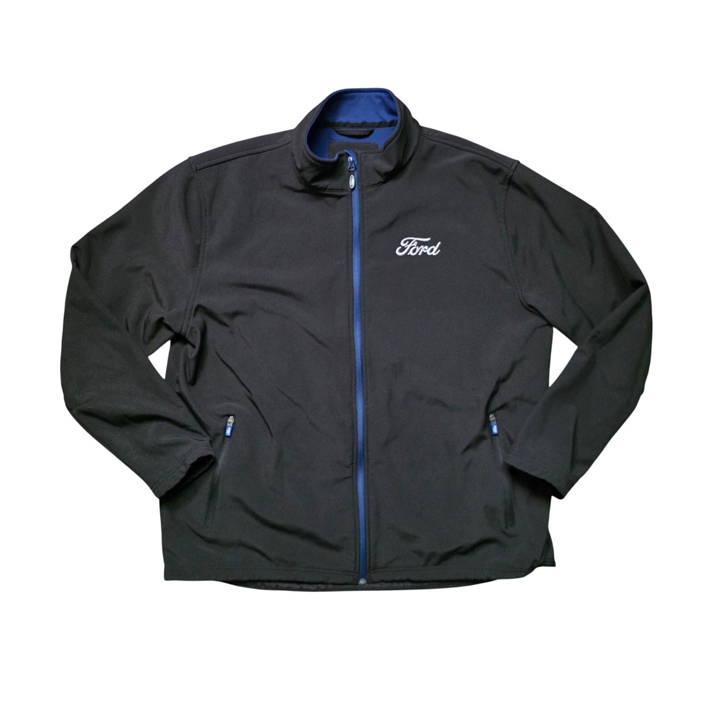 Ford Sporty Bomber Jacket Softshell Water Resistant Men XL Blue/Black