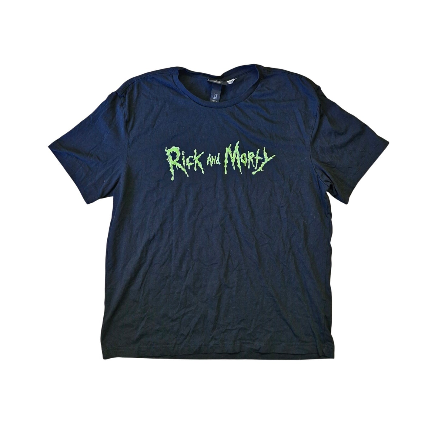 H&M Rick and Morty Black Graphic T‑Shirt Mens XL