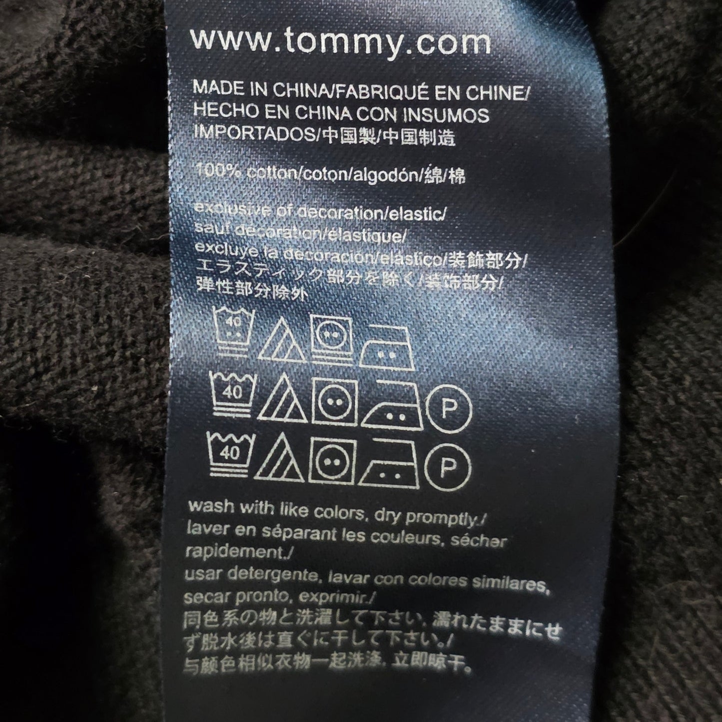 Tommy Hilfiger Pullover Sweatshirt Men S Black V-Neck Long Sleeve