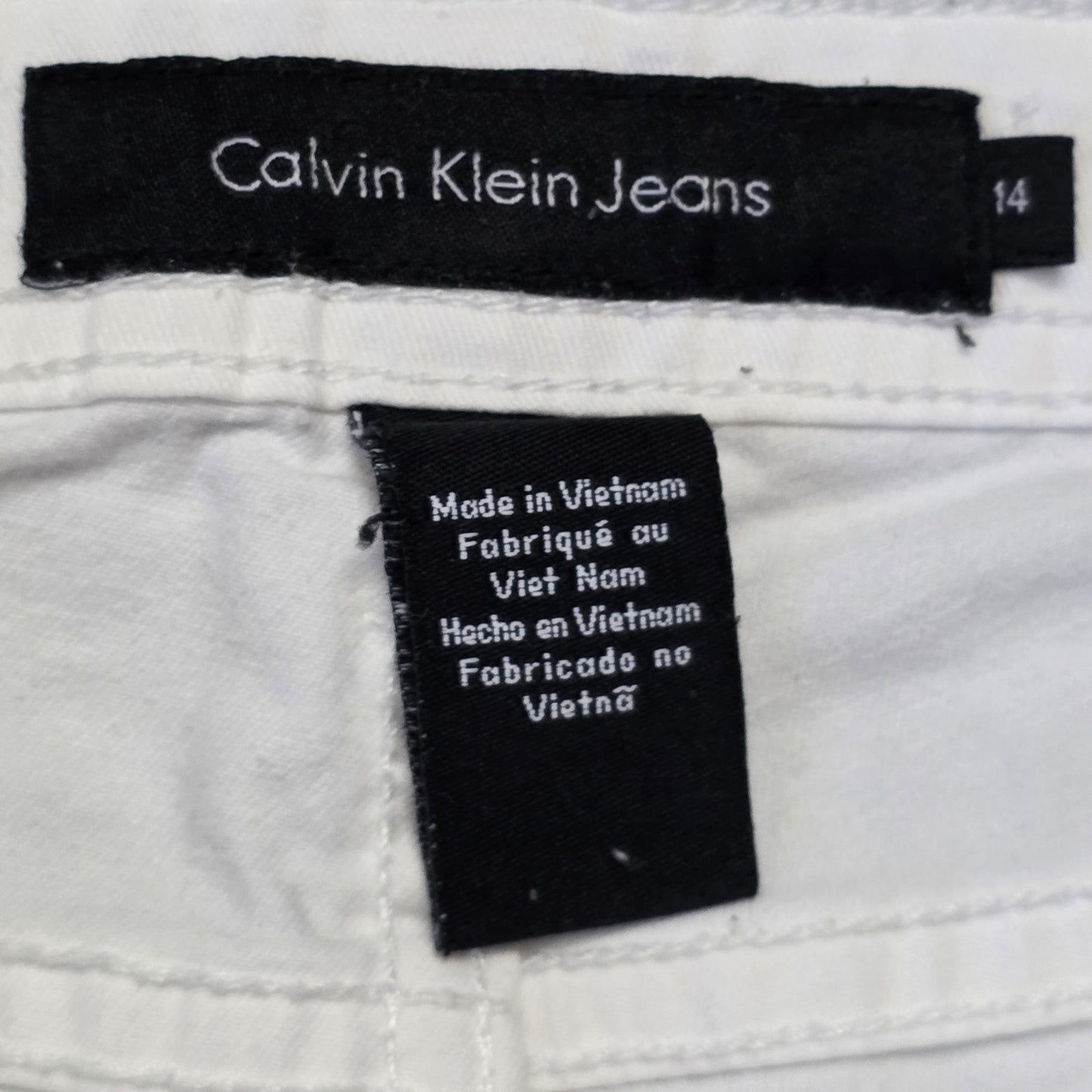Calvin Klein Jeans Skinny Crop Pants Womens 14 White