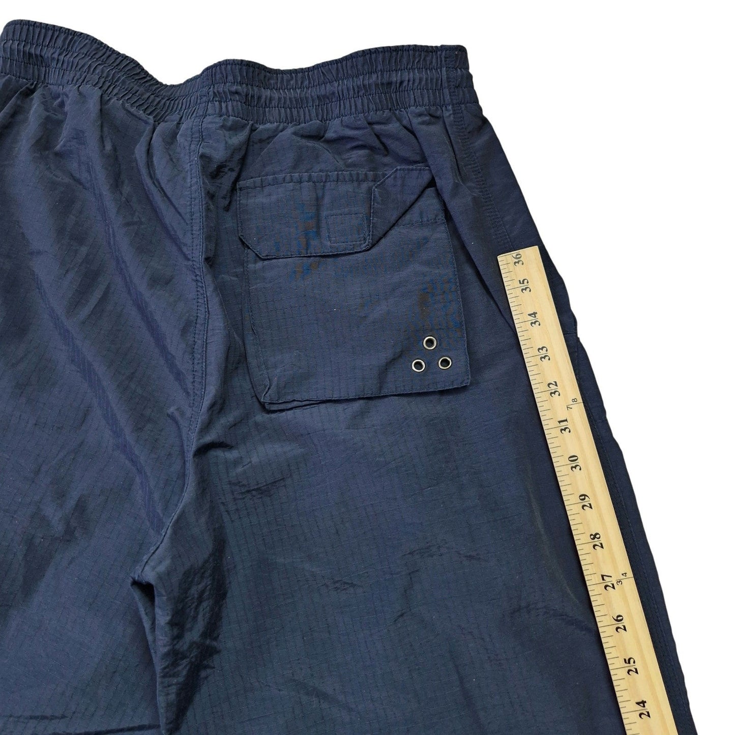 Y2K Vintage Navy Blue Cargo Windbreaker Pants Men’s Size M Baggy Nylon