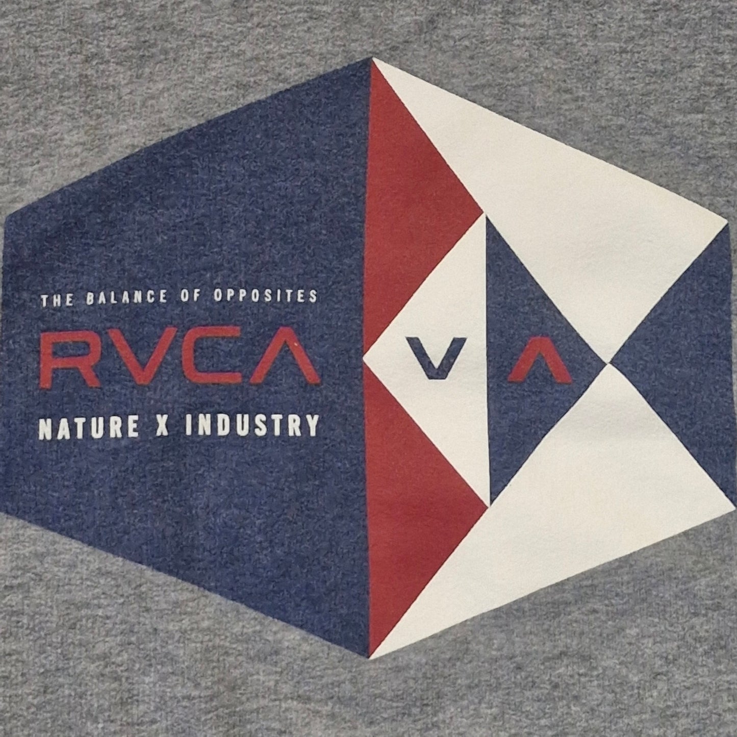 RVCA Nature Industry Geo Hex Hoodie Men’s Grey Noise Red Blue White