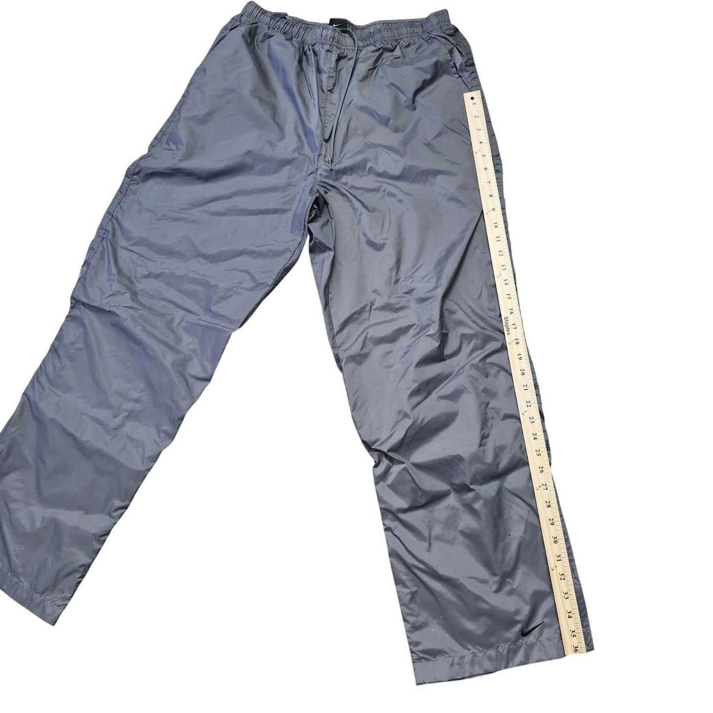 Nike Windbreaker Track Pants XL Gray 90s Lined Ankle Zip Parachute Streetwear