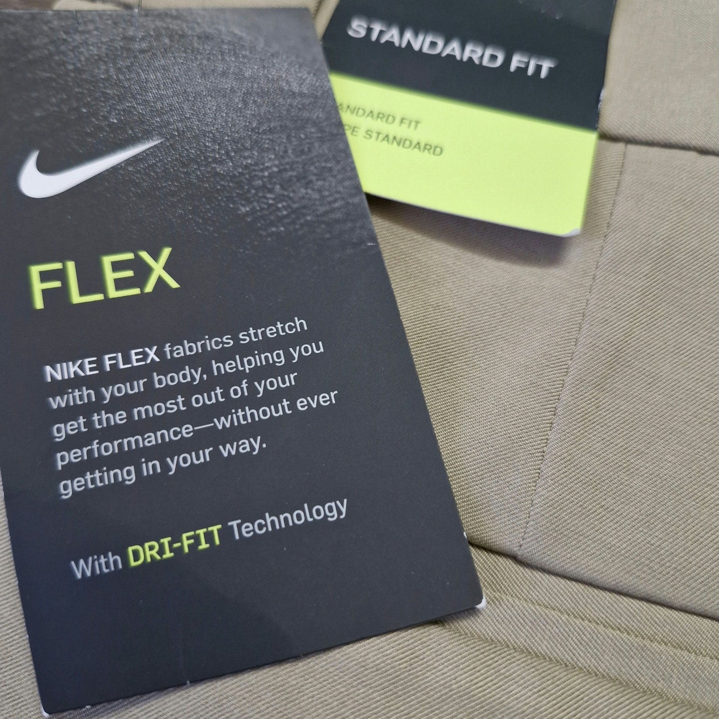 Nike Dri-Fit Golf Pants Men’s 34x34 Beige Khaki Stretch Performance Trousers