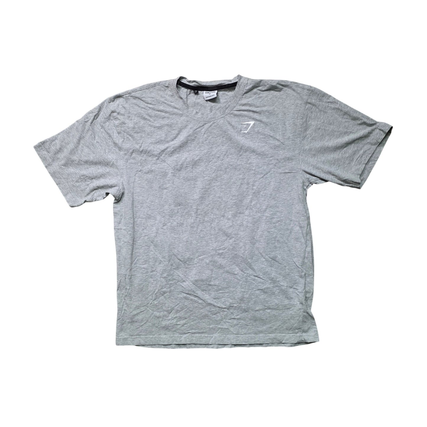 Gymshark Power T-Shirt Men M Light Gray Oversized Core Marl