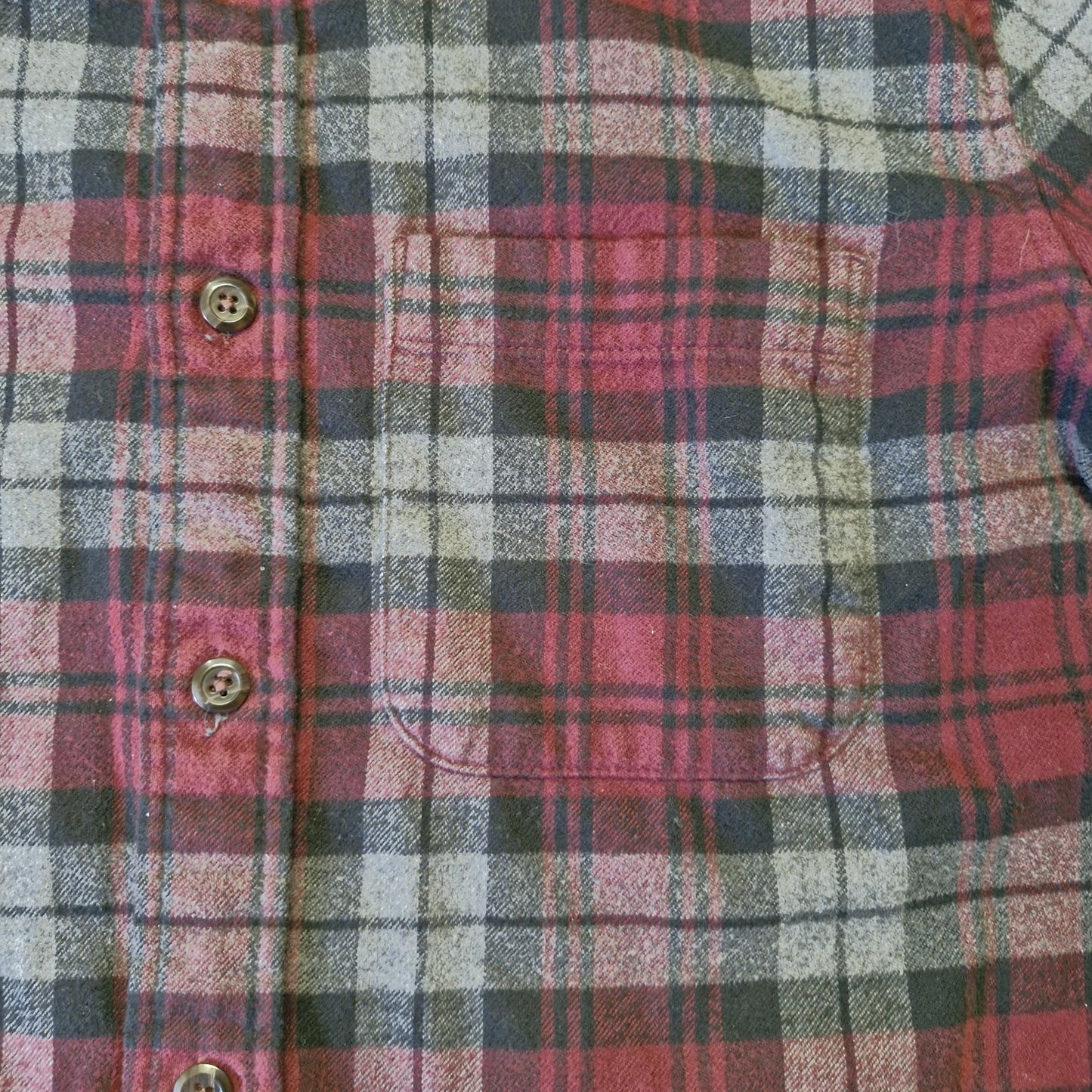 Abercrombie Muscle Fit Plaid Shirt Medium Red Gray Button Up Casual