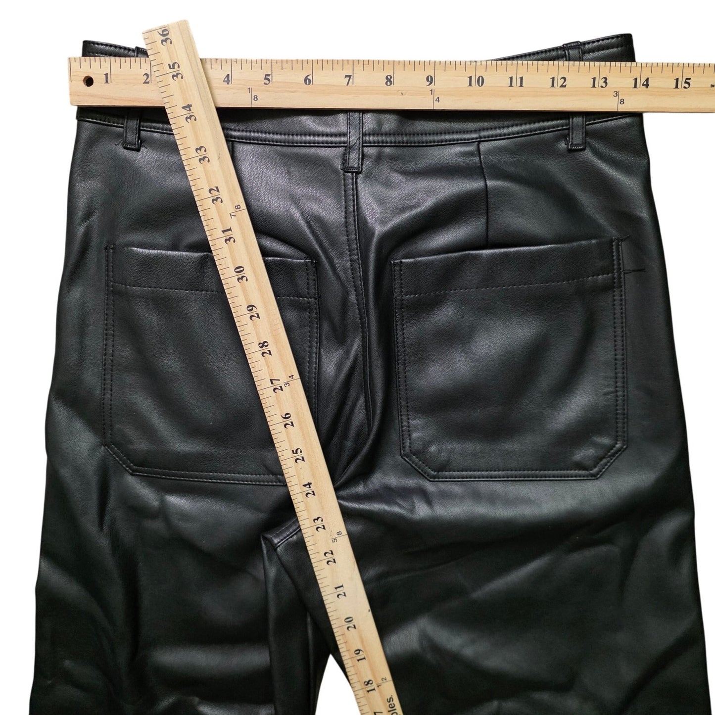 Zara Women’s Pants Size 6 Black Faux Leather Wide Leg