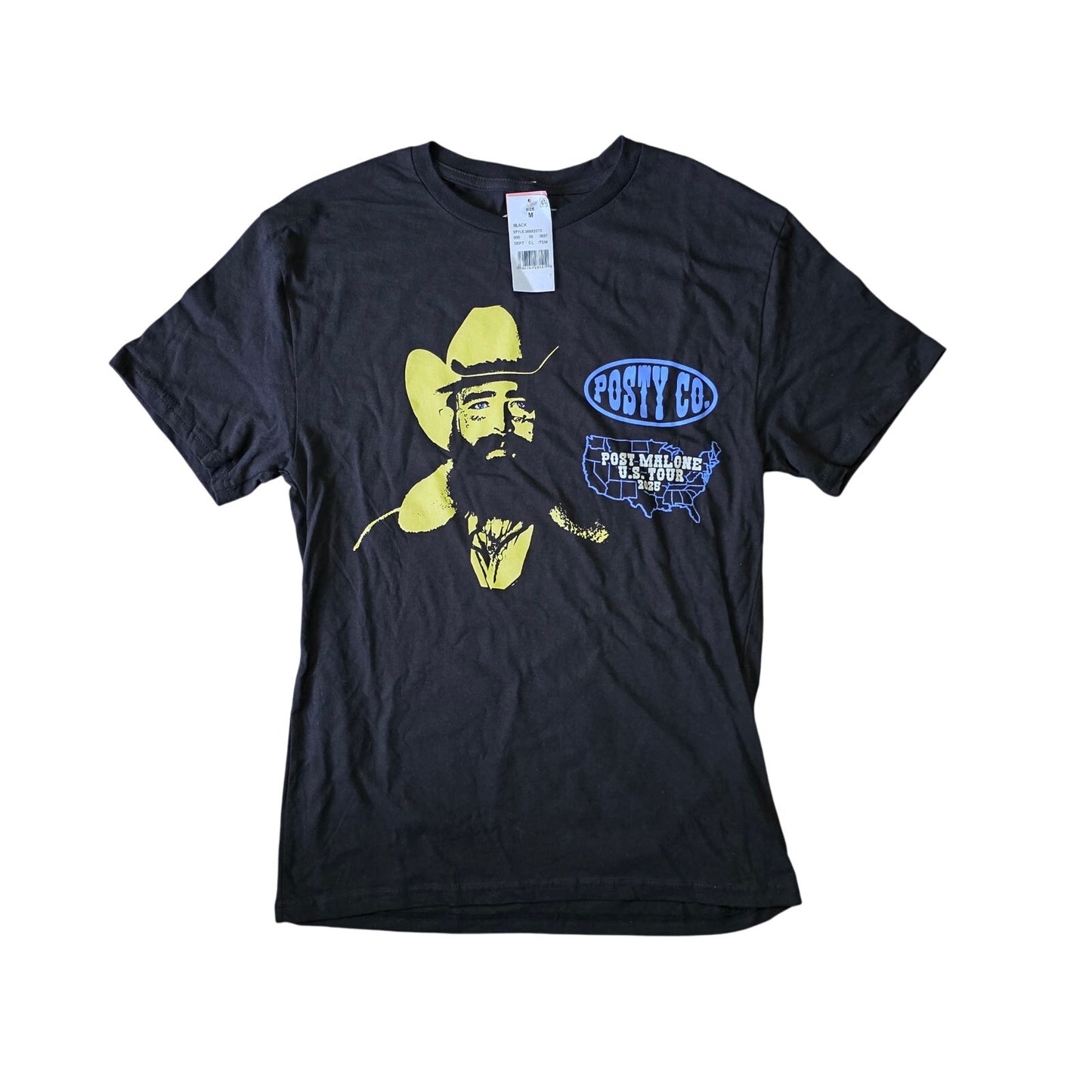 Post Malone U.S. Tour 2025 T-Shirt Men’s M Black Graphic Posty Co. NWT