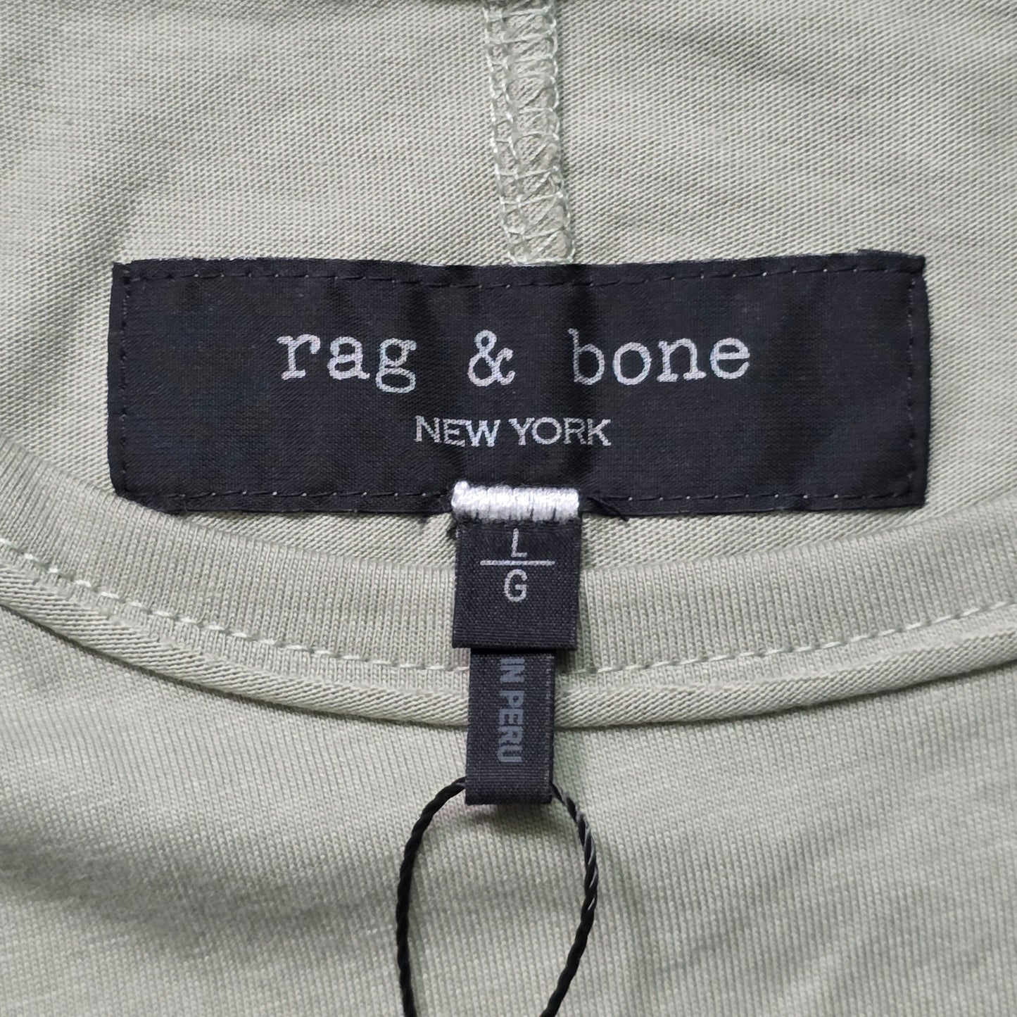 rag & bone Gravity Classic T-Shirt Men L Olive Vetiver Crew Neck