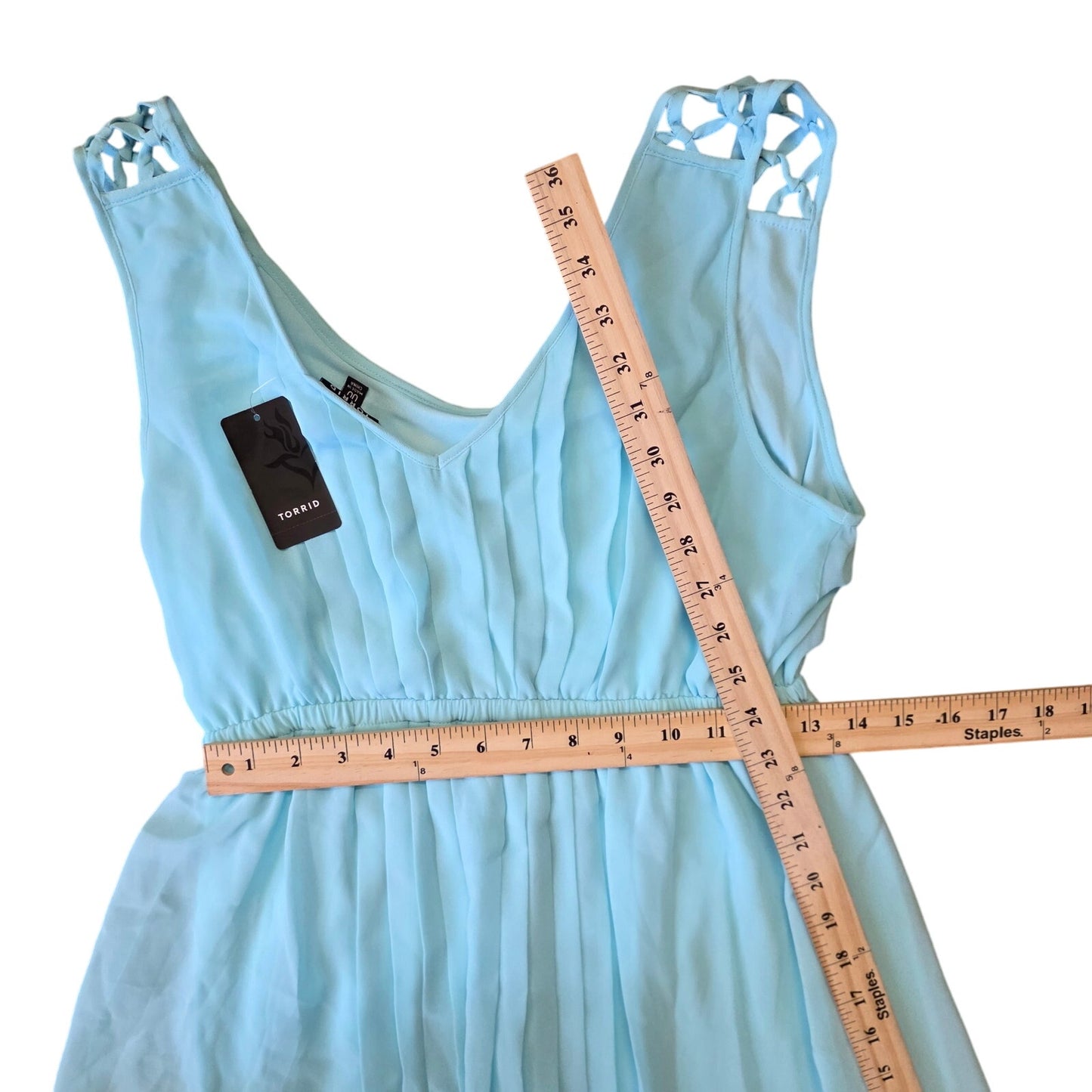 Torrid Dress Women’s Blue Pleated A Line Empire Waist