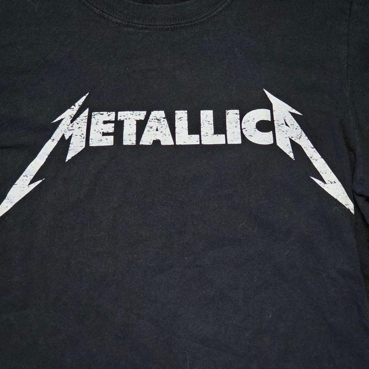 Metallica Black And White Logo Concert Metal Music Band Tee Shirt S