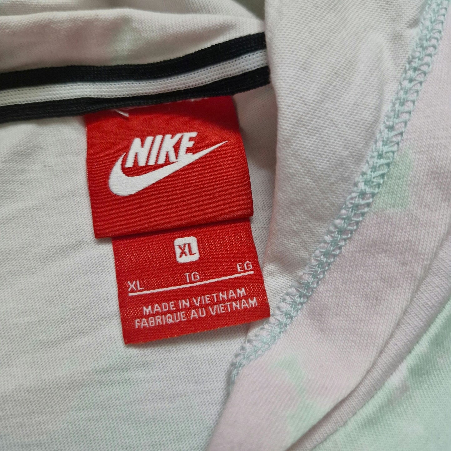 Nike Tie Dye Tunic Hoodie Dress Pink Green Long Sleeve “Nice Day” Size XL