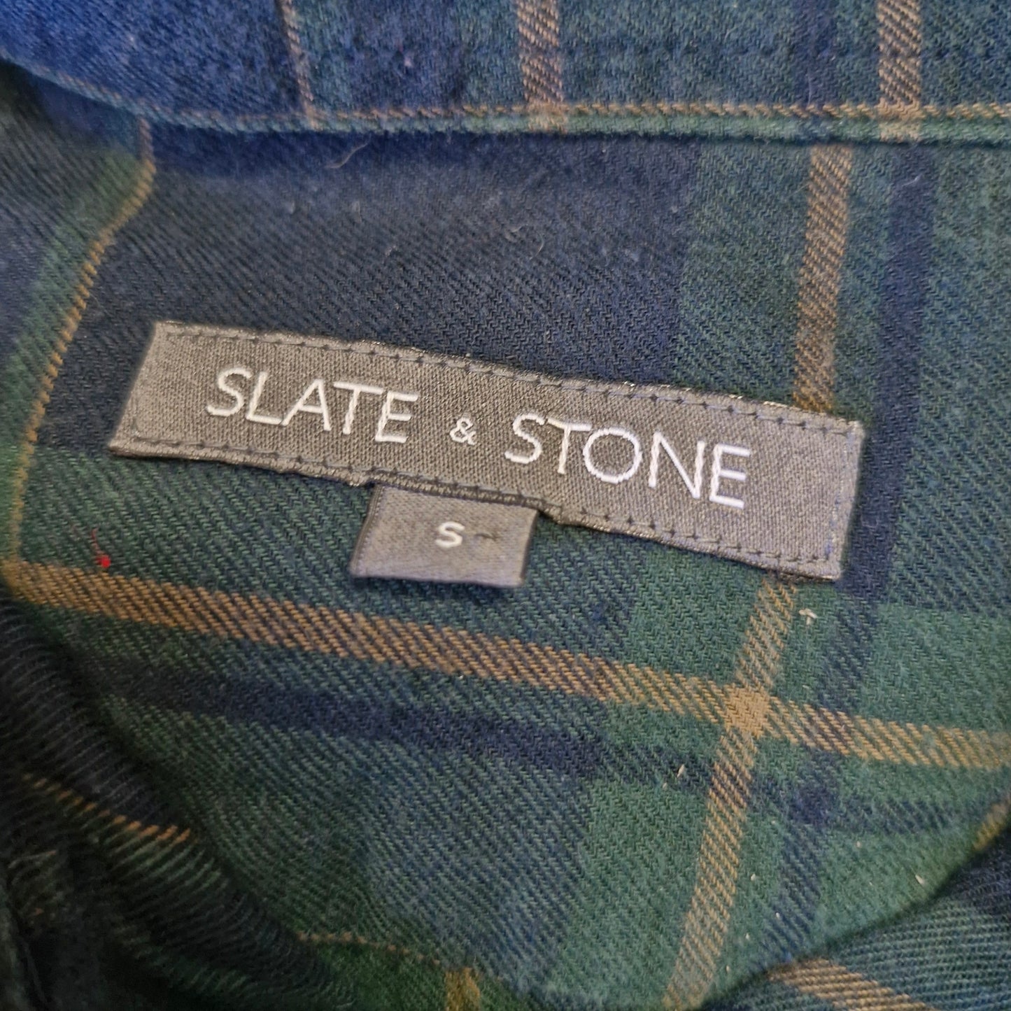 Slate & Stone Blue Green Plaid Button Down Shirt Men’s Size Small