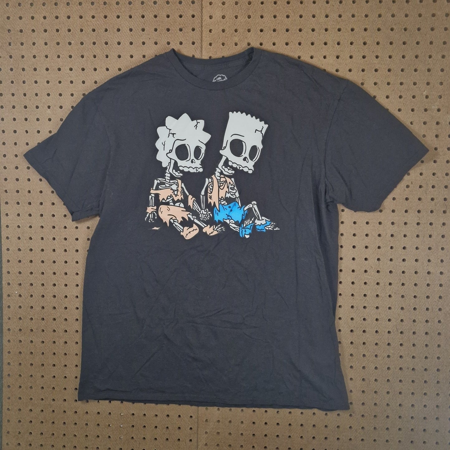 The Simpsons Bart Lisa Skeleton Skull Tree House Horror T-Shirt Size Large
