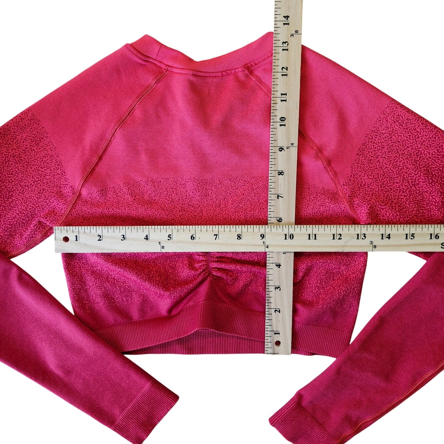 Gymshark Adapt Seamless Ombre Long-Sleeve Crop Top Women’s Small Pink Athletic Fit