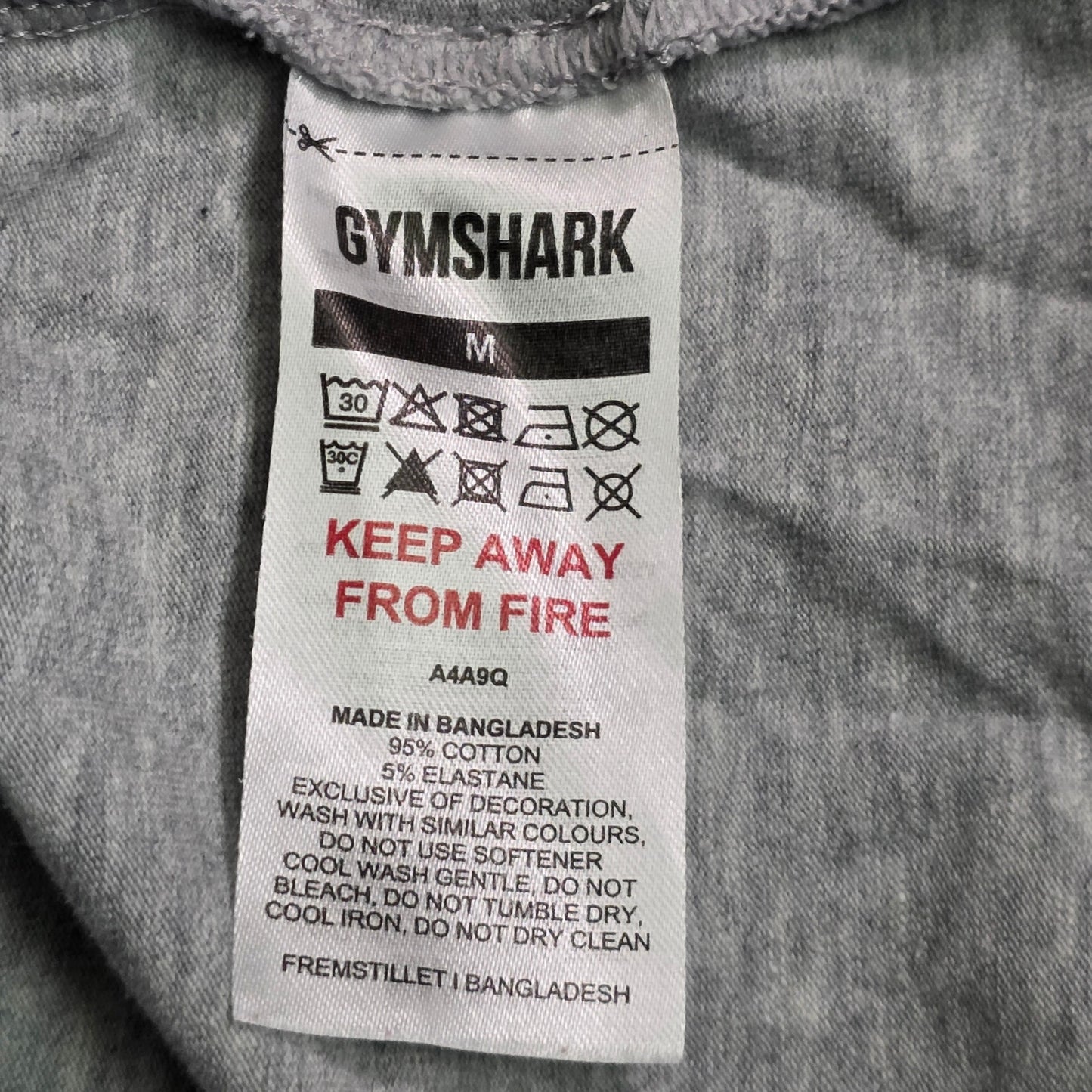 Gymshark Power T-Shirt Men M Light Gray Oversized Core Marl