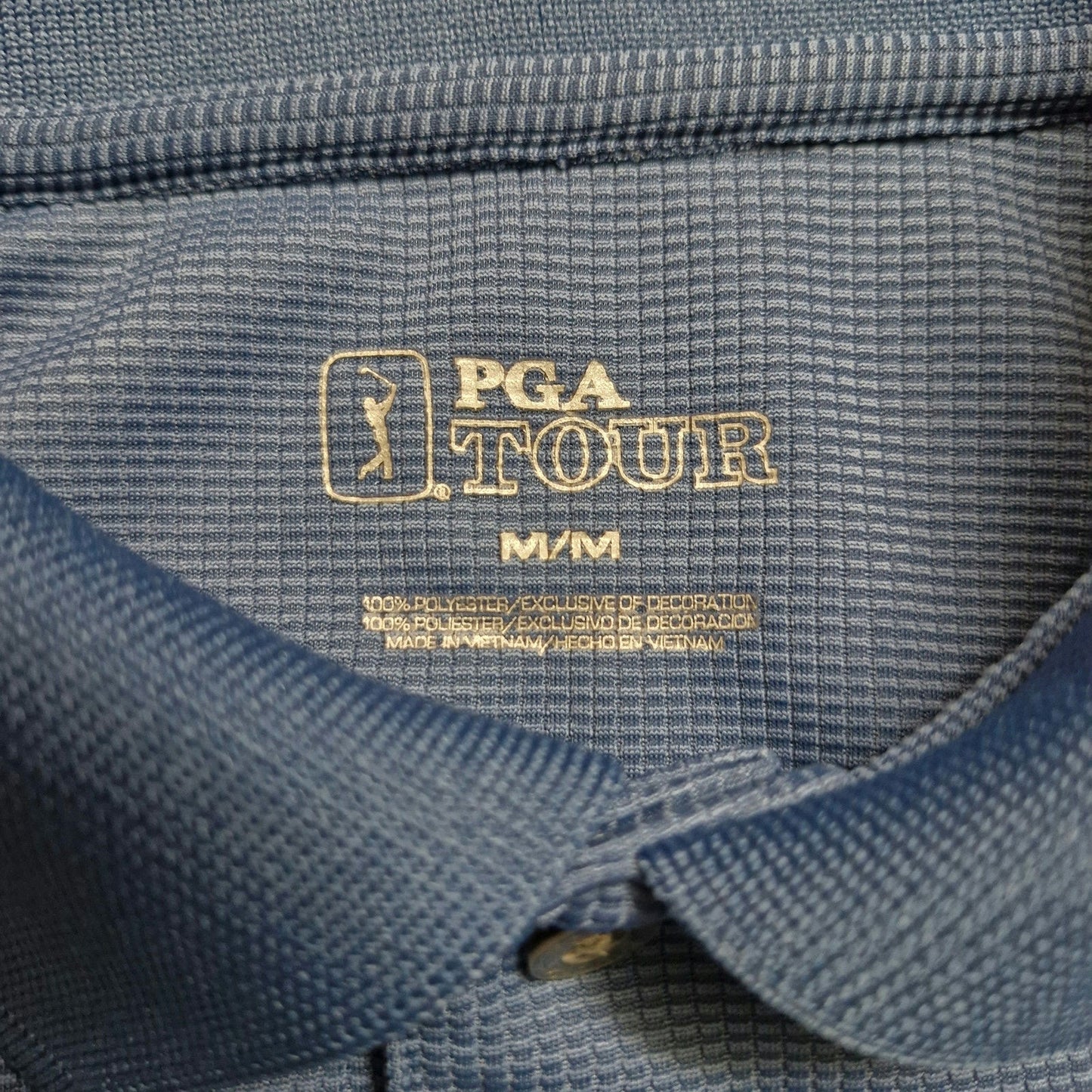 PGA Tour Golf Polo Shirt Men’s Medium Blue Short Sleeve Performance