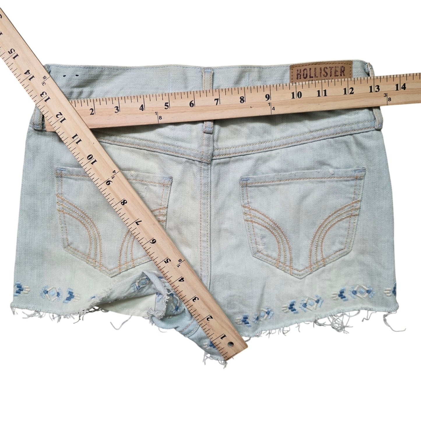 Hollister Cut Off Shorts Women 0/24 Olive Distressed Denim