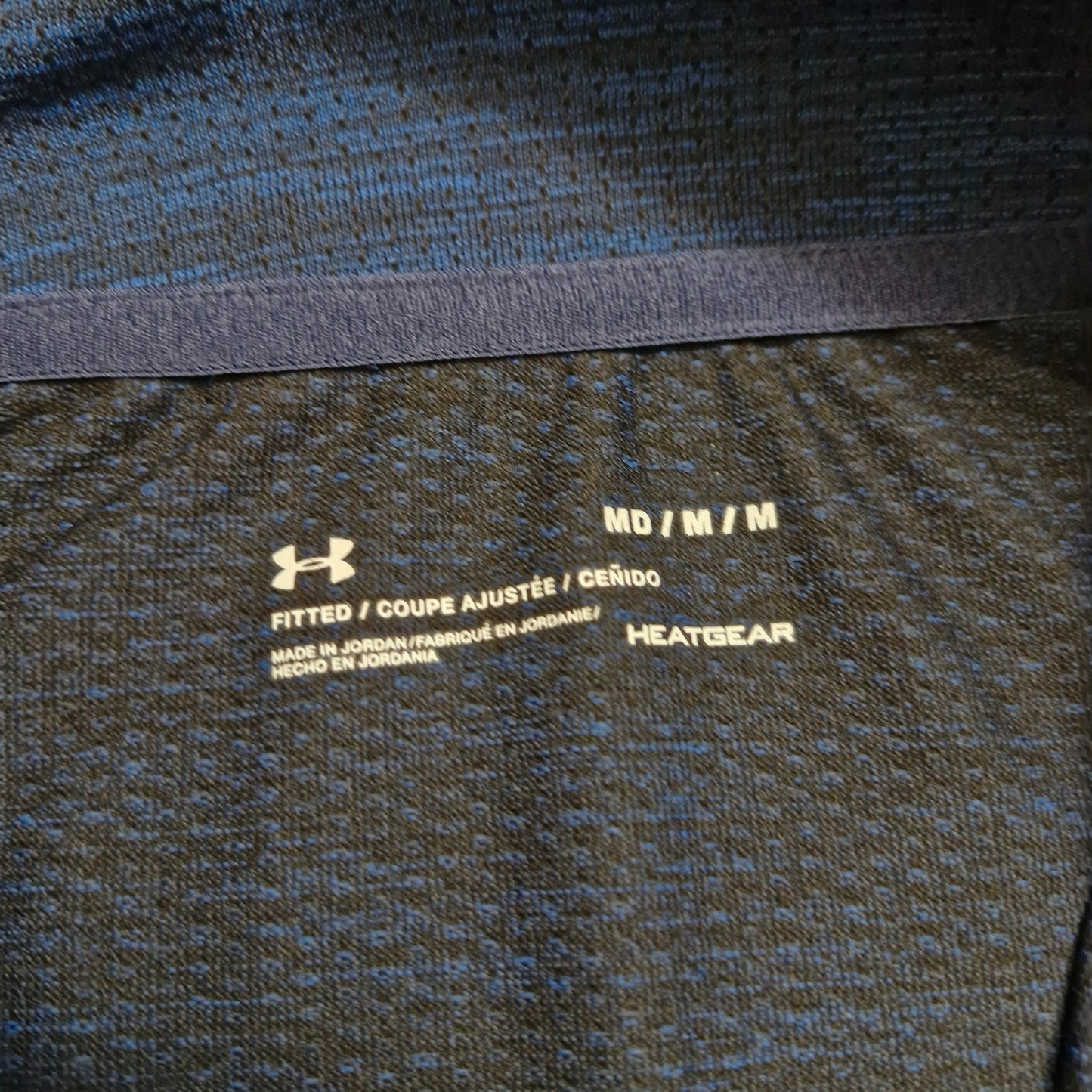 Under Armour HeatGear Fitted Long Sleeve Quarter-Zip Shirt Men’s M Heather Blue