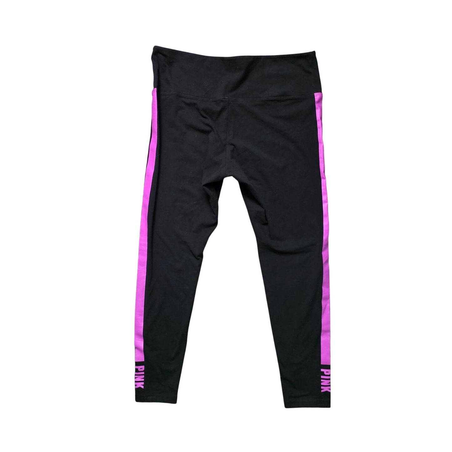 Victoria’s Secret Pink Active High Waist Leggings Women’s XXL Black Purple Palm