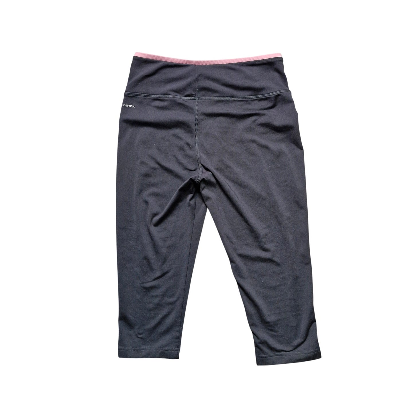 Reebok Fitted Capri Leggings Women’s Size Small Gray with Pink Trim