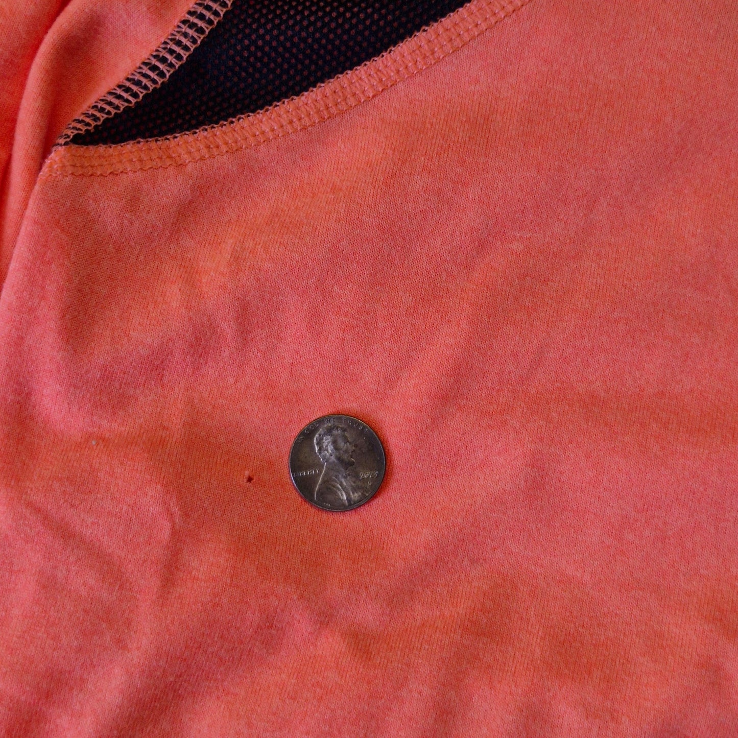 Nike Women’s Dri‑Fit Orange Black Mesh Long Sleeve Top Size Small Moisture‑Wicking Athletic Tee