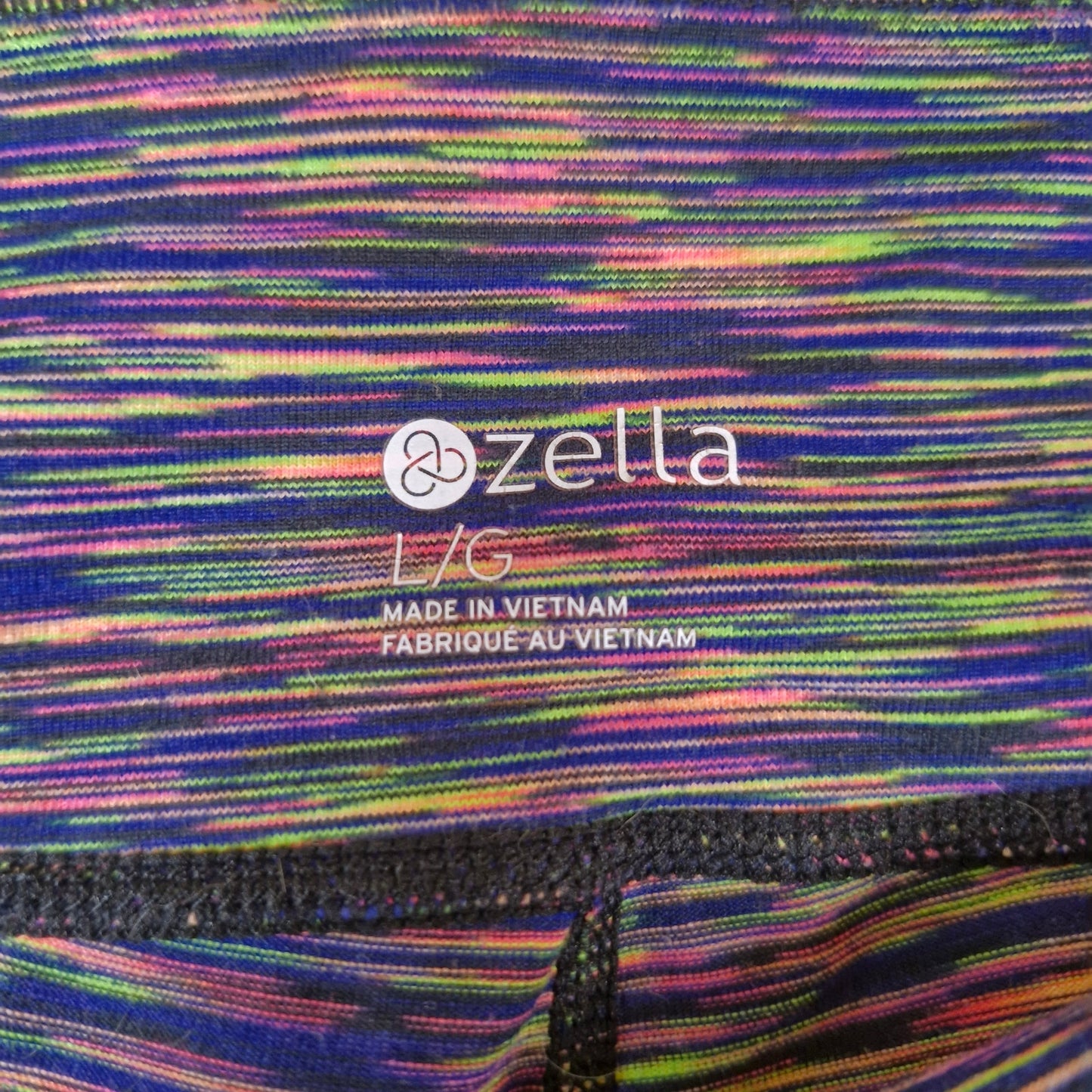 ZELLA Size L Womens Multicolor Melange Stretch Athletic Cropped Leggings 042