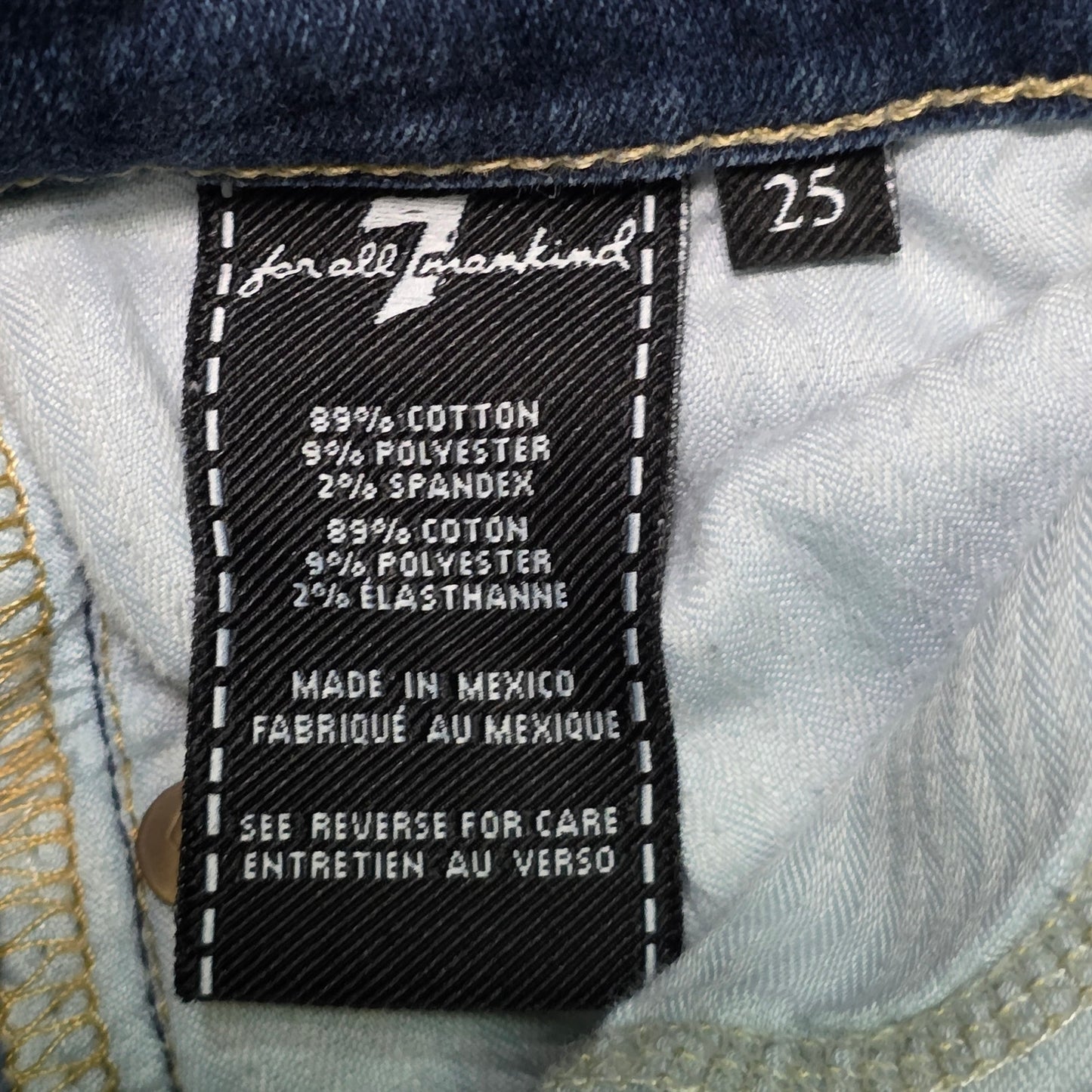 7 For All Mankind Gwenevere Ankle Skinny Jeans Women’s 25 Distressed Stretch